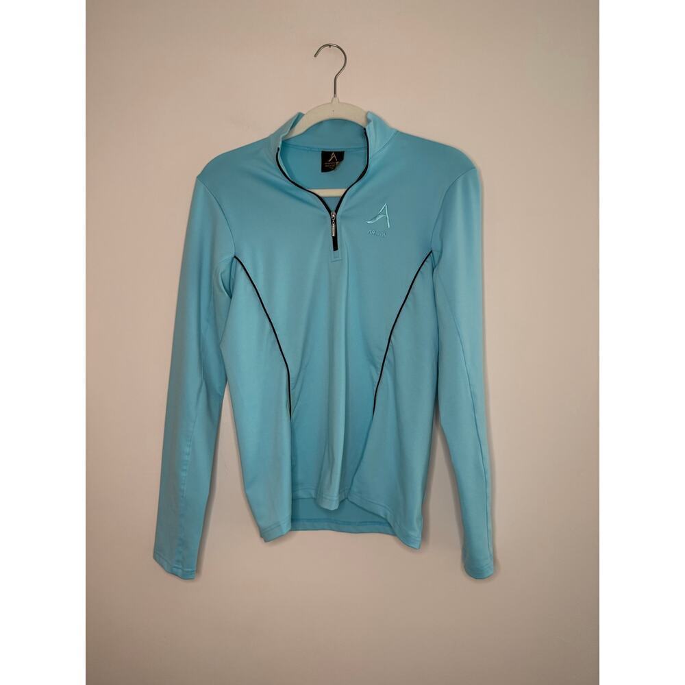 Arista Equestrian Women Lightweight Quarter Zip Pullover Blue Performance Medium